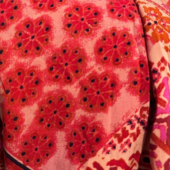 FREE PEOPLE Sz XS Lennon Dress Ruffle Neck Maxi Length Bohemian Patterned NEW - Picture 13 of 15